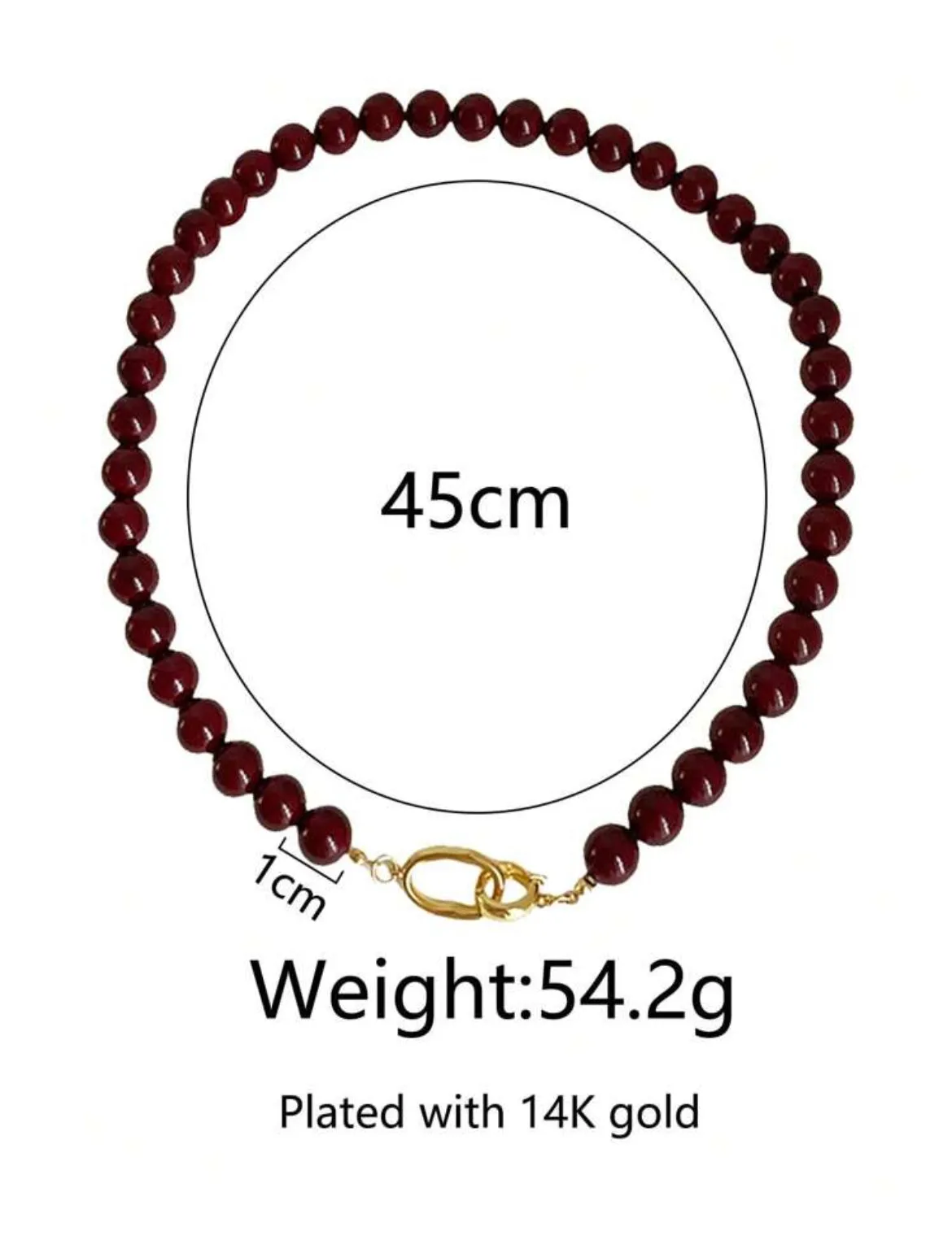DEEP RED BEADED NECKLACE
