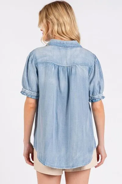 Denim Darling Light Puff Sleeve Shirt