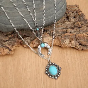 Desert Dream Triple Turquoise Necklace