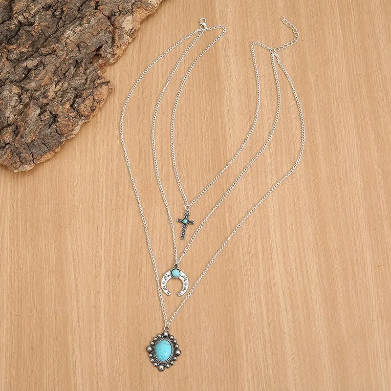 Desert Dream Triple Turquoise Necklace