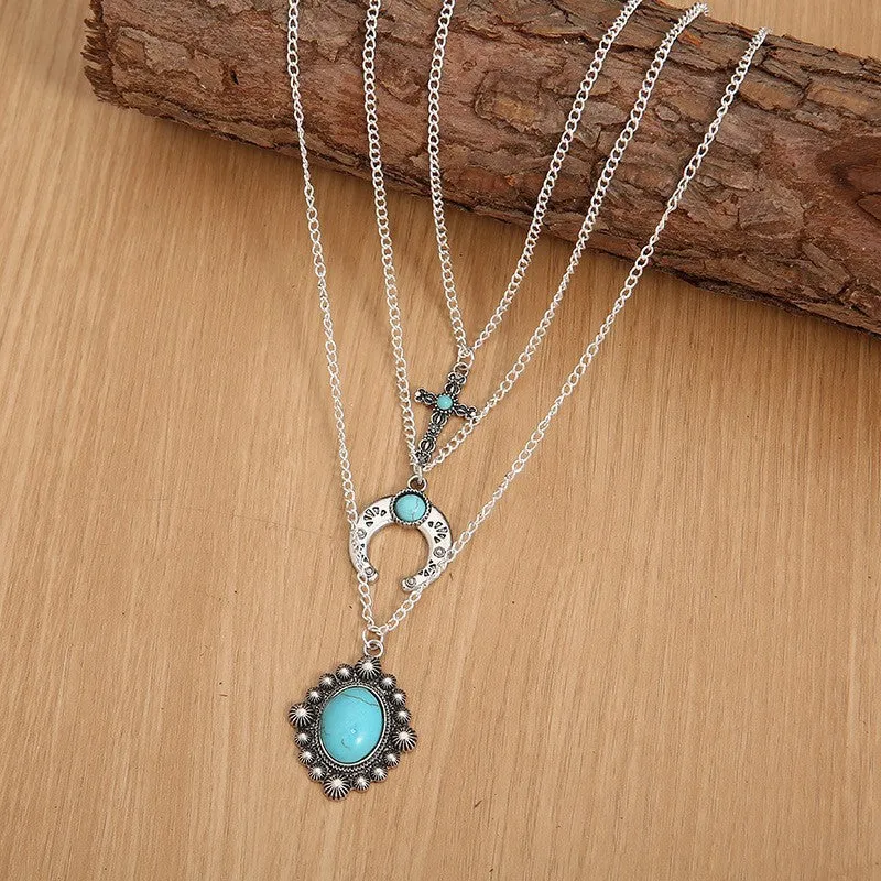 Desert Dream Triple Turquoise Necklace