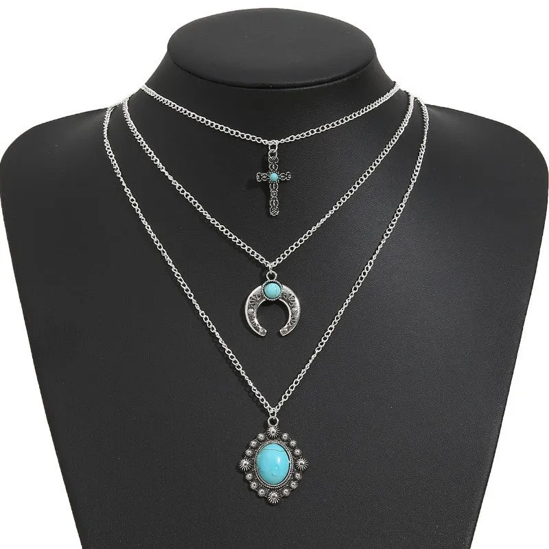 Desert Dream Triple Turquoise Necklace