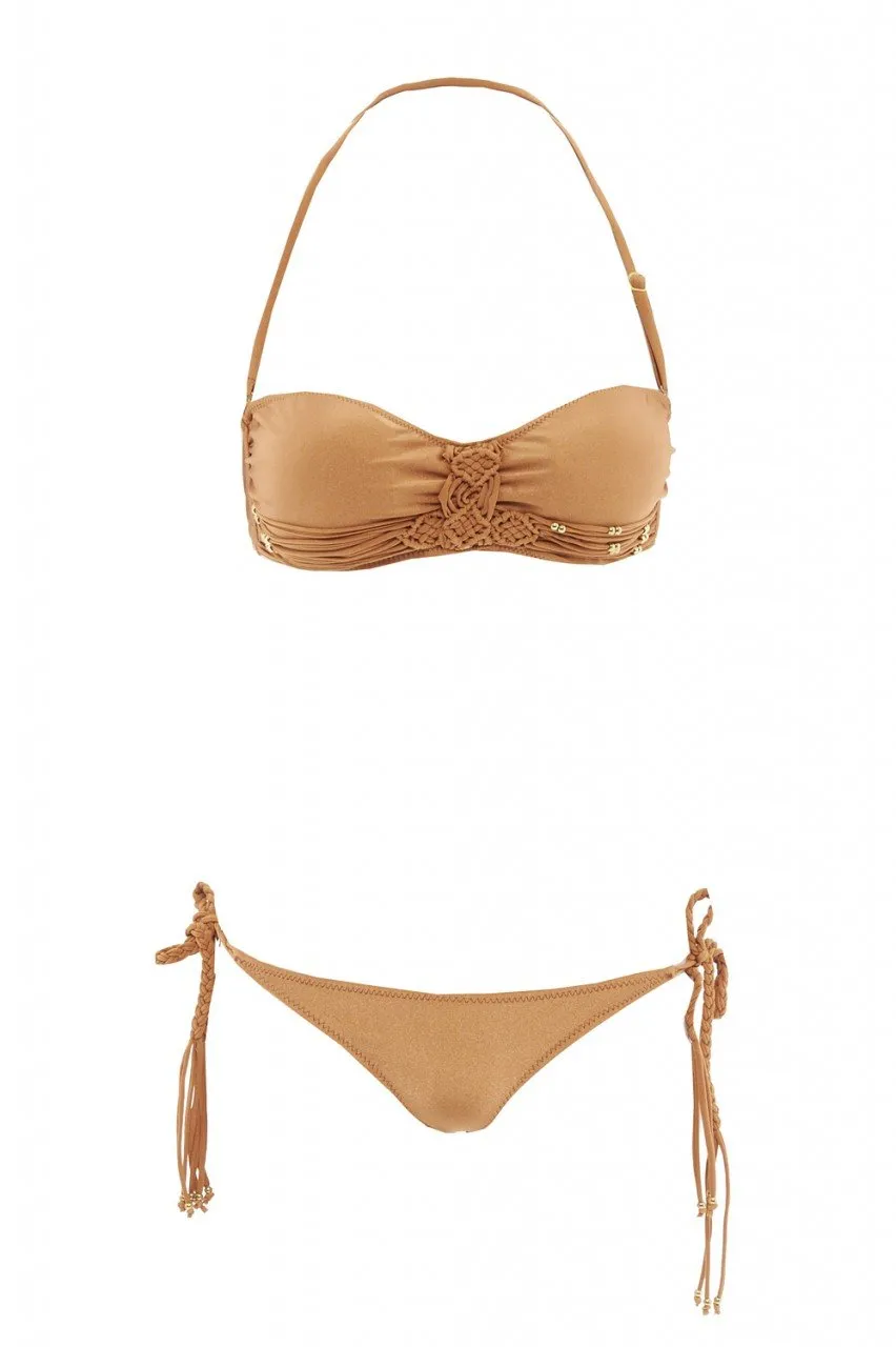 Detailed Bandeau Bikini