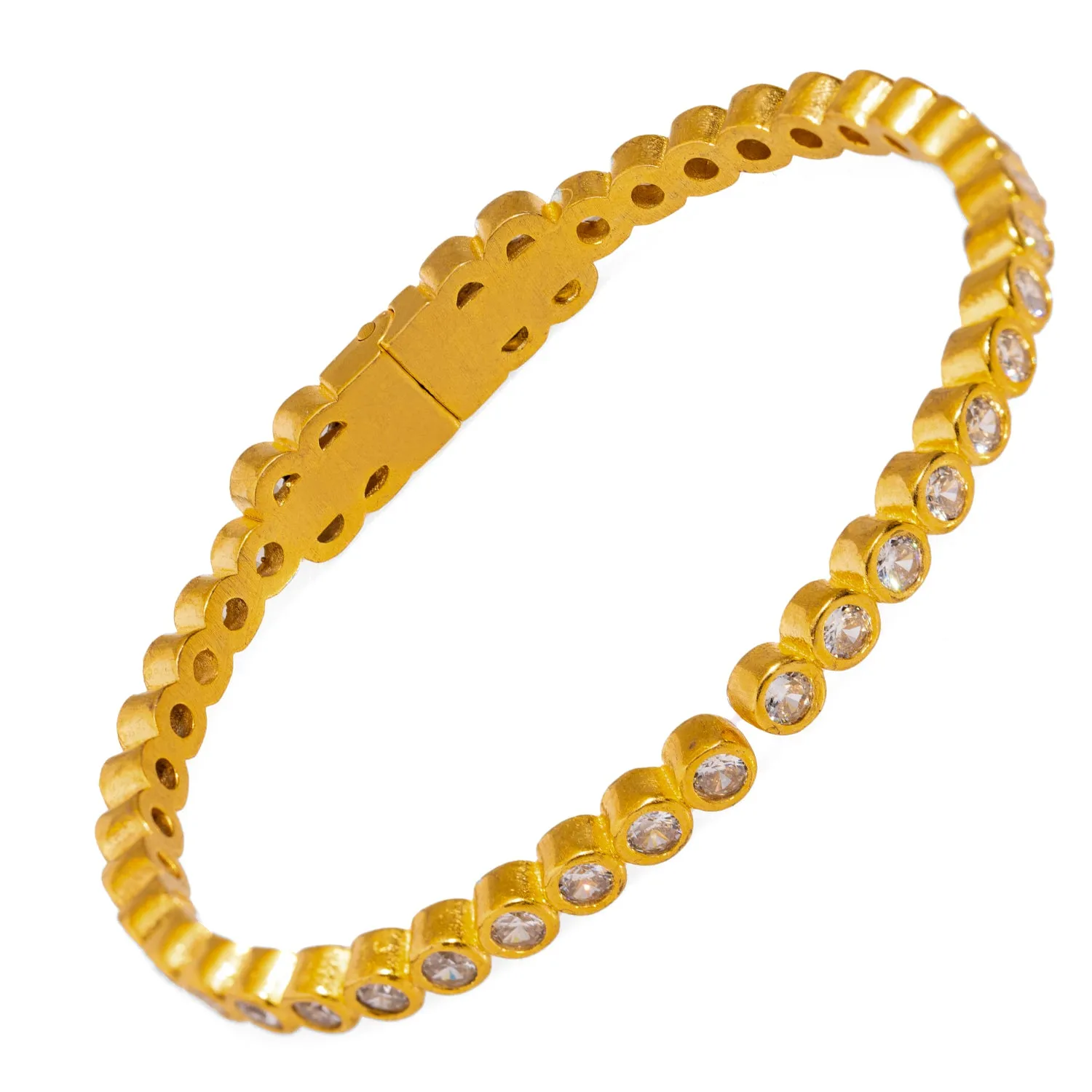 Diamond & Gold Dainty Bangle Bracelet