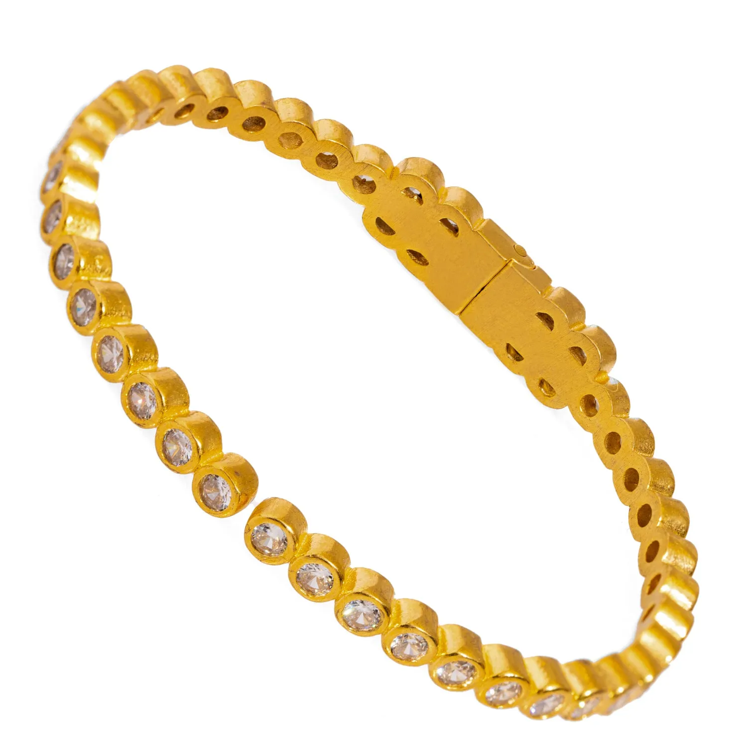 Diamond & Gold Dainty Bangle Bracelet