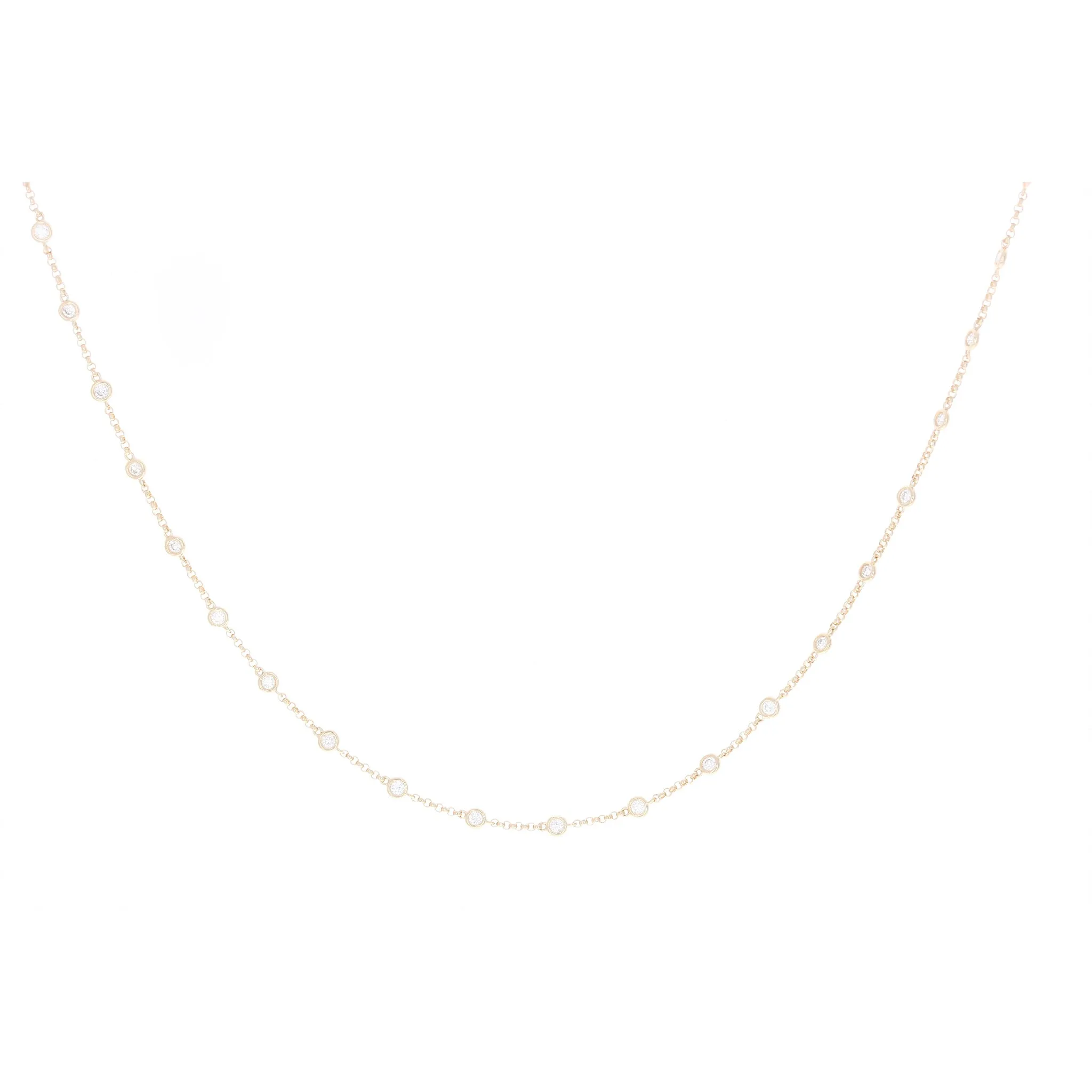 Diamond Bezel Set Station Necklace