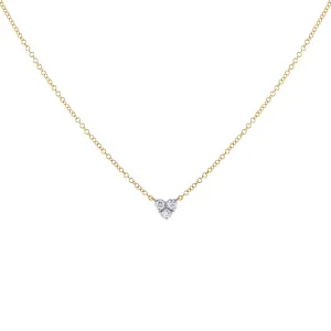 Diamond Heart Cluster Necklace 14K