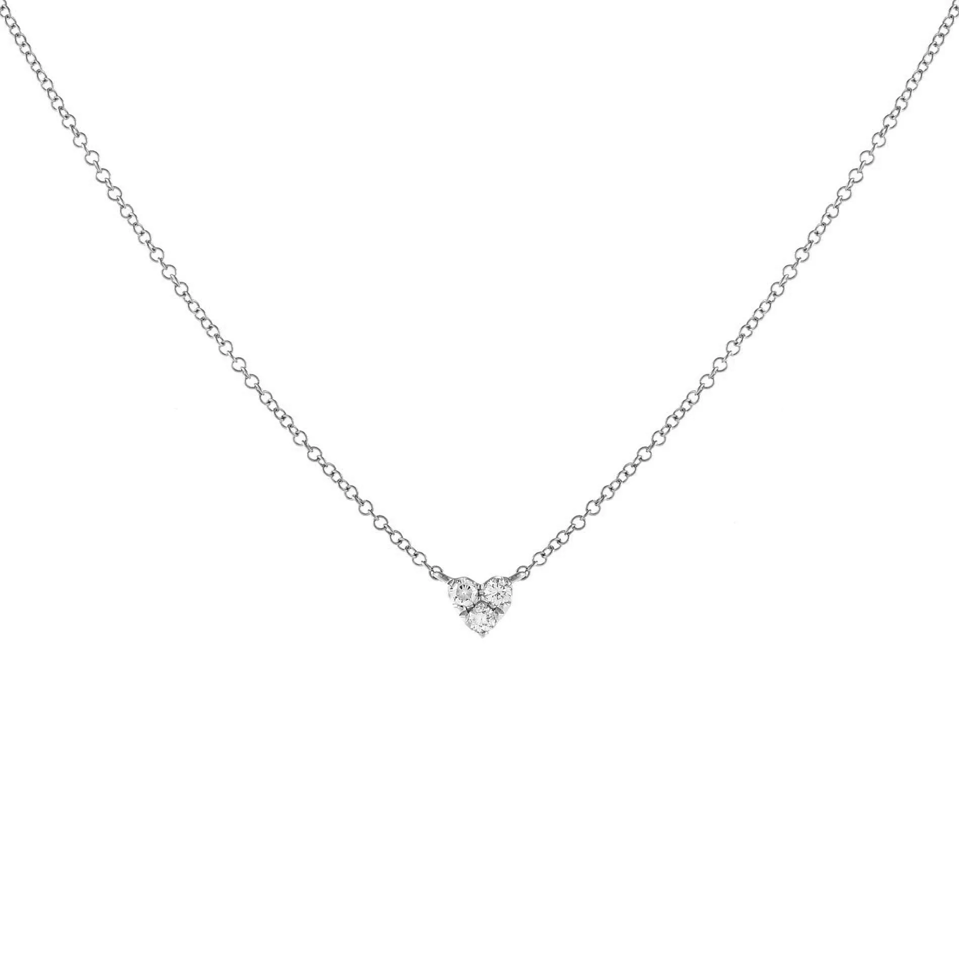 Diamond Heart Cluster Necklace 14K