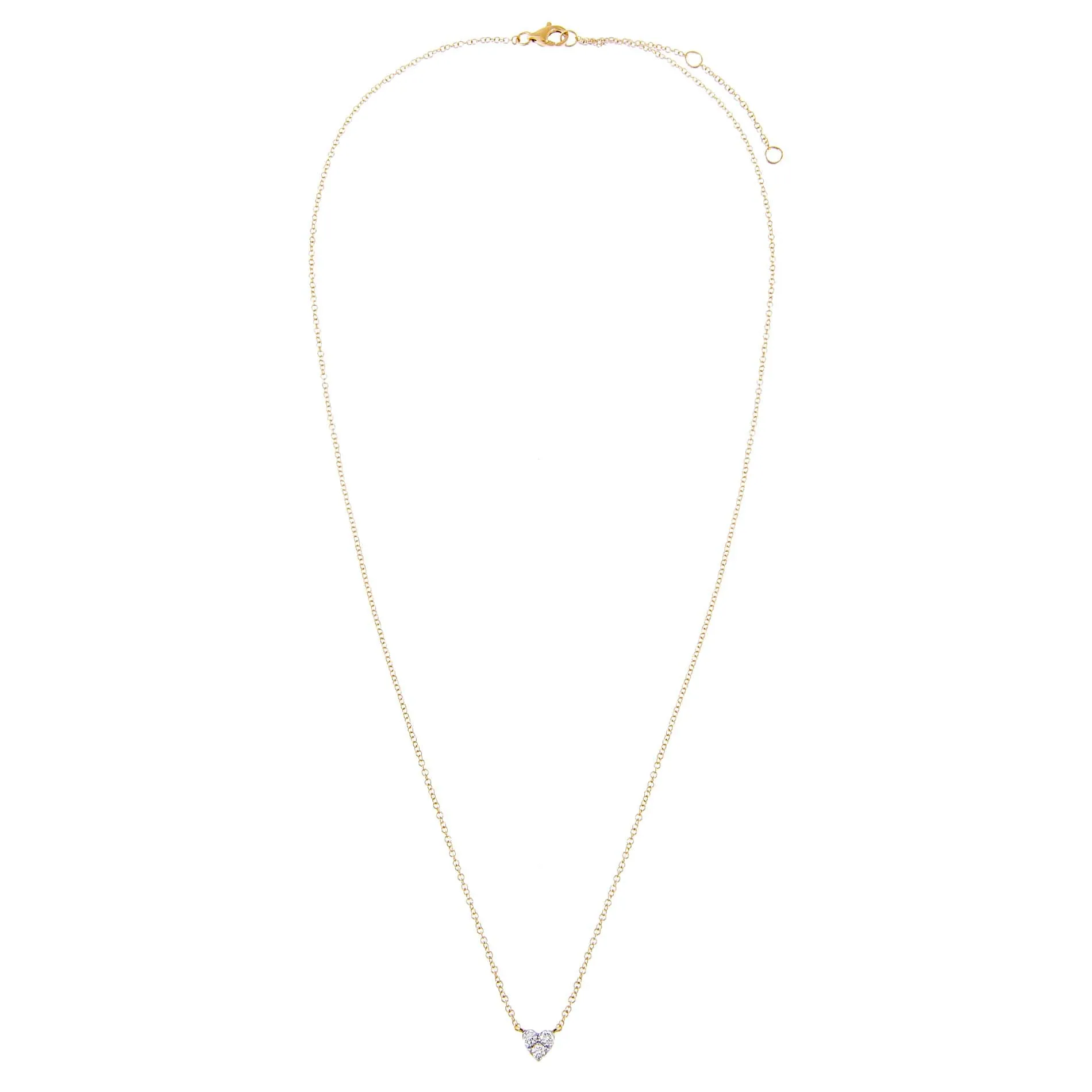 Diamond Heart Cluster Necklace 14K