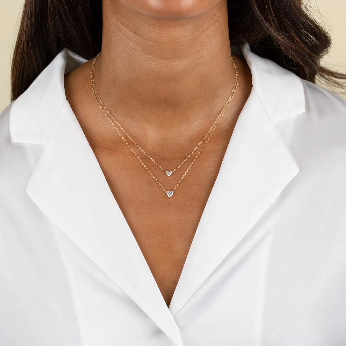 Diamond Heart Cluster Necklace 14K