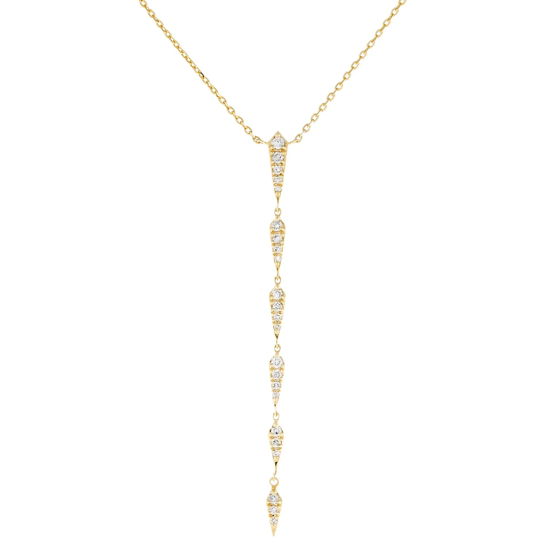 Diamond Multi Bar Lariat 14K