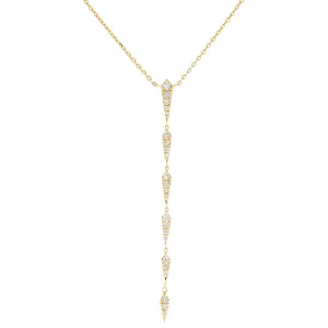 Diamond Multi Bar Lariat 14K