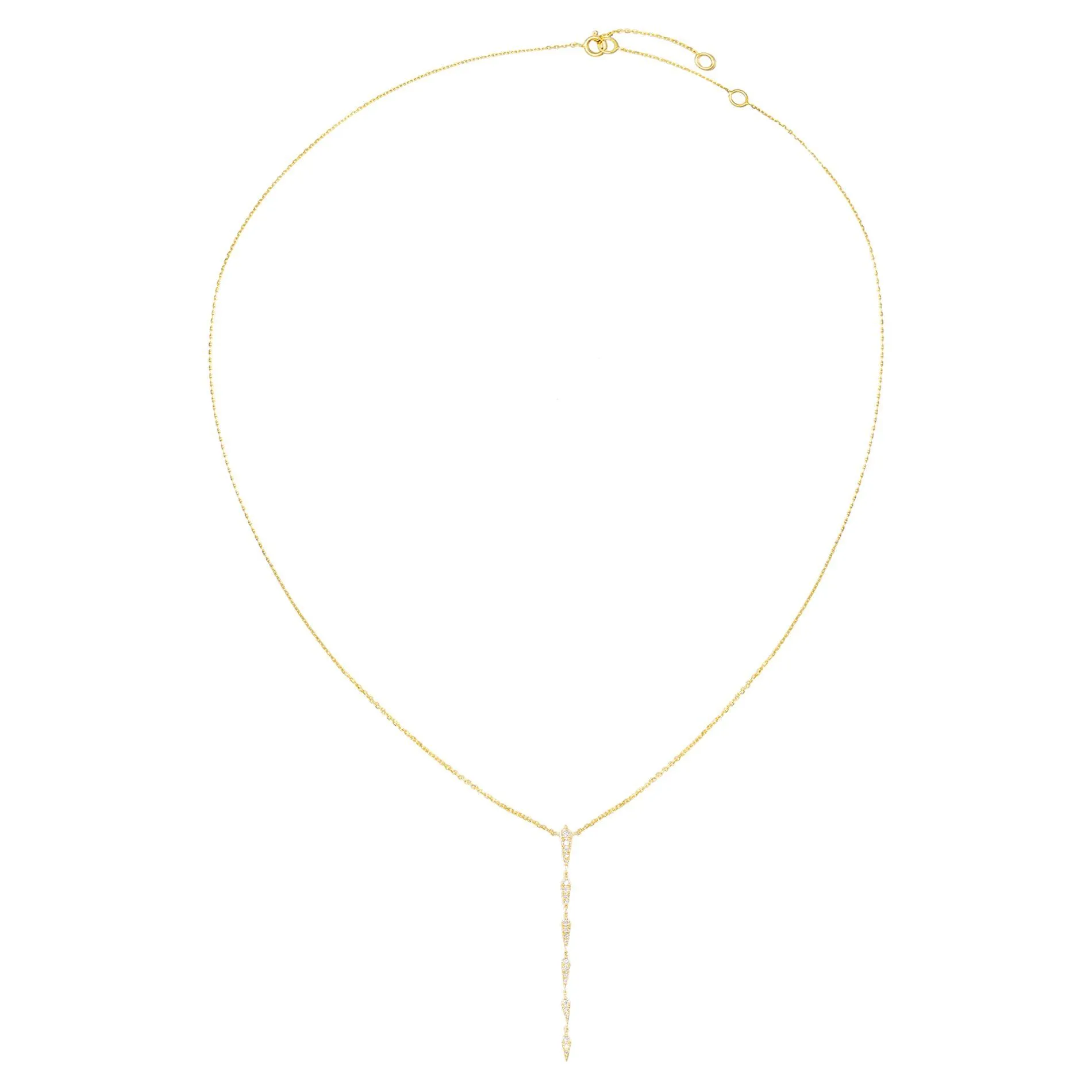 Diamond Multi Bar Lariat 14K