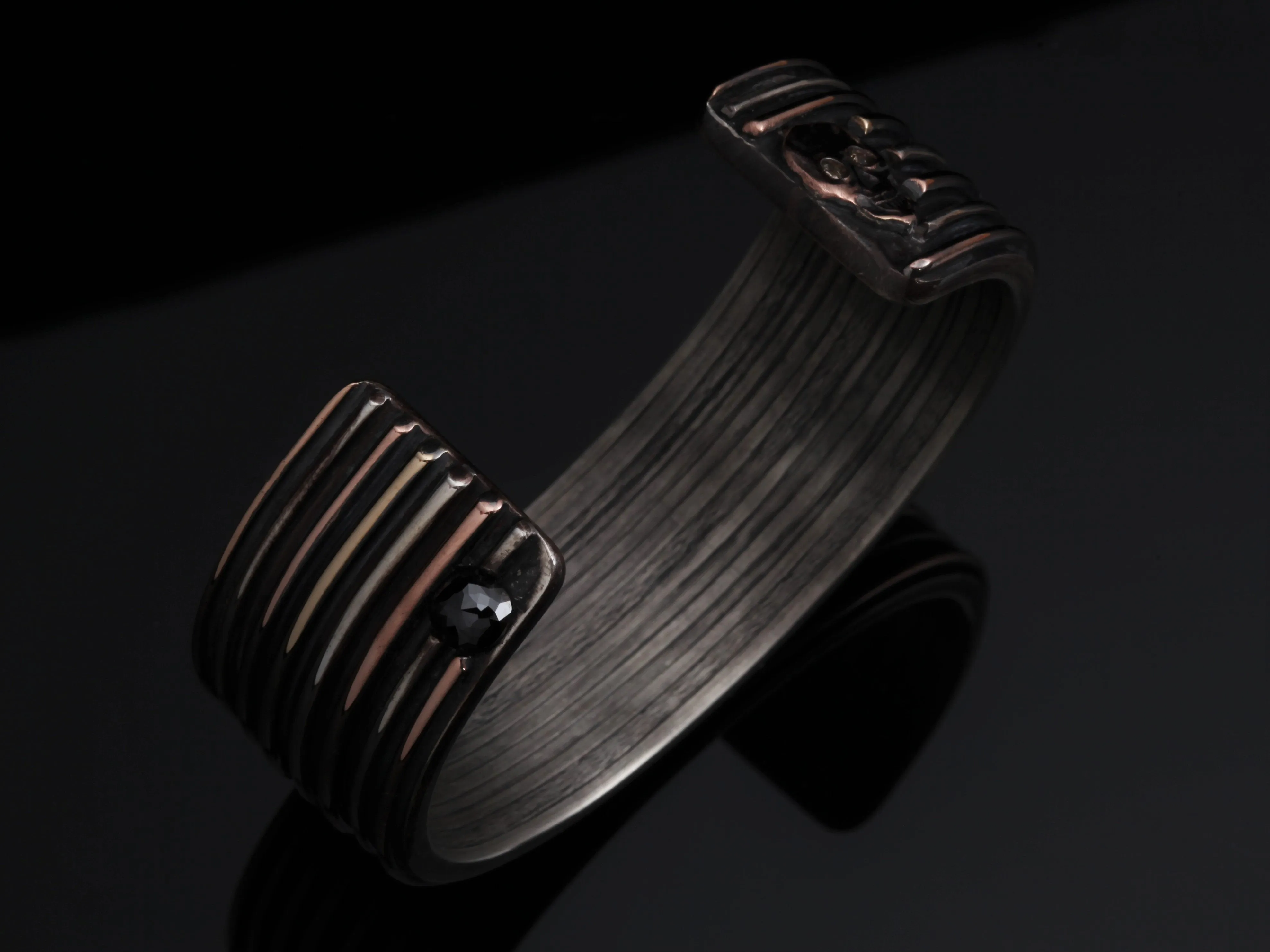 Diamonds & Gold Skull Cuff