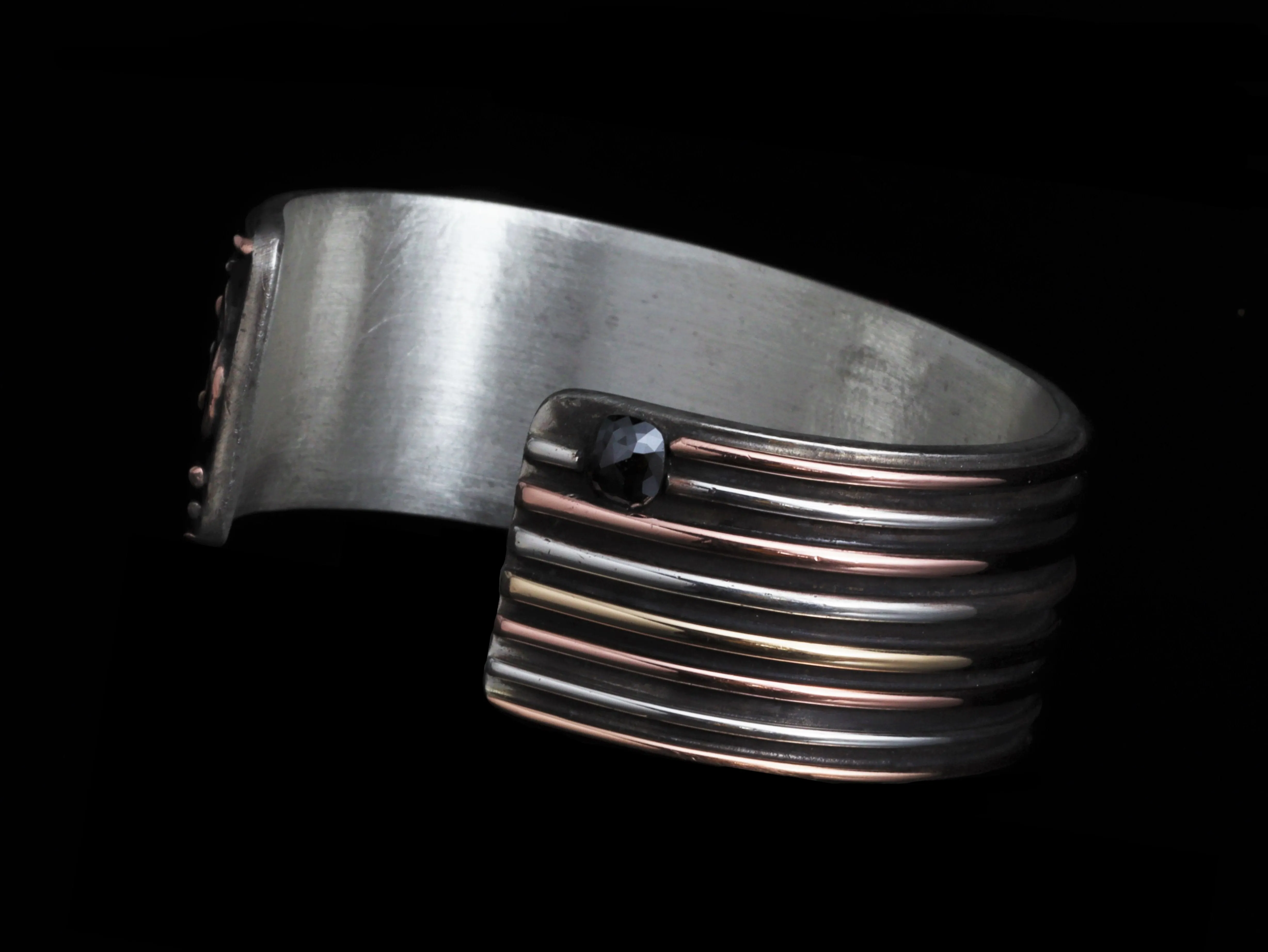Diamonds & Gold Skull Cuff