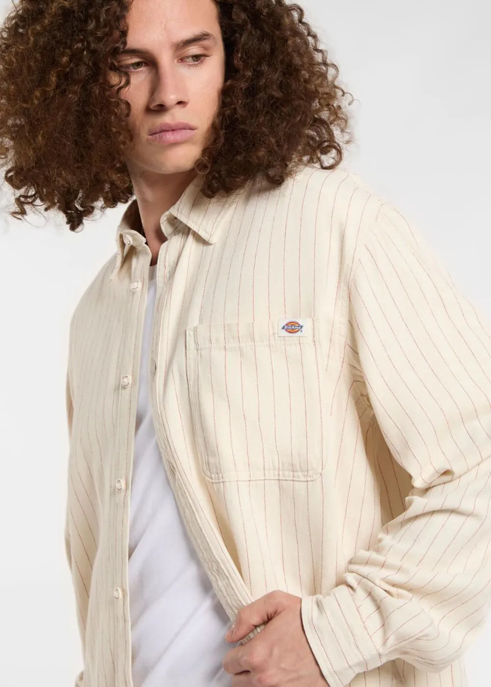 Dickies Service Stripe Shirt Egret Cream