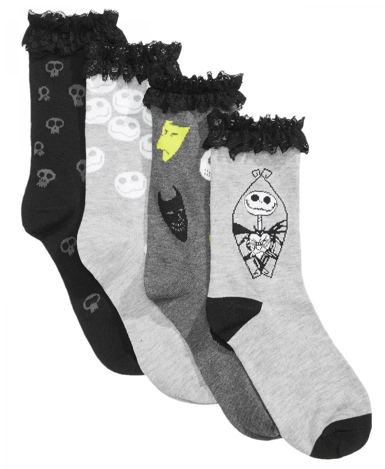 Disney 4-Pk. The Nightmare Before Christmas Lace-Cuff Socks. NB040XCCMA