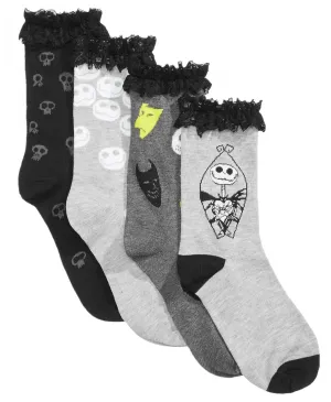 Disney 4-Pk. The Nightmare Before Christmas Lace-Cuff Socks. NB040XCCMA