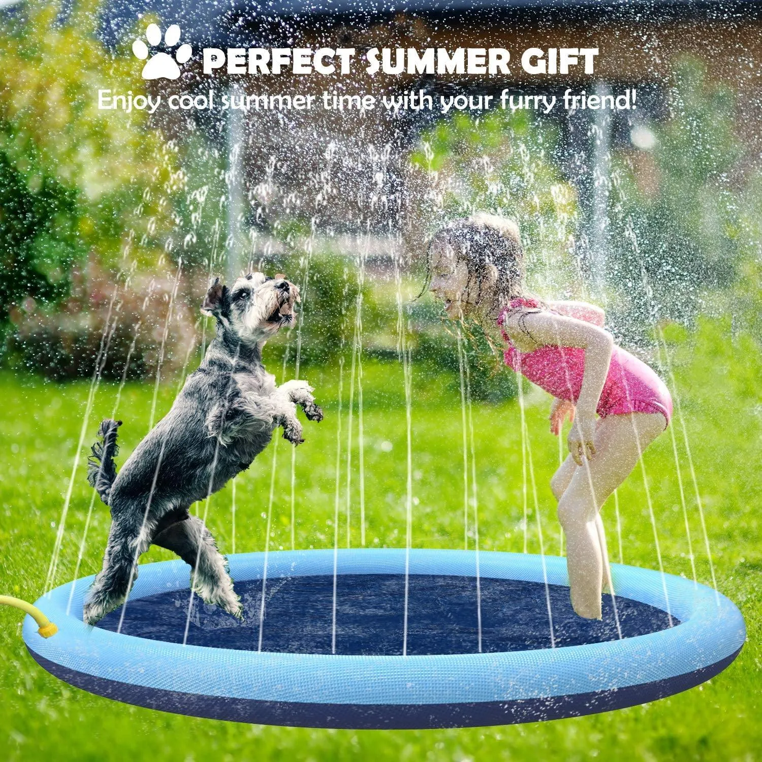 Dog Pool with Sprinklers | Summer Outdoor Water Play Mat