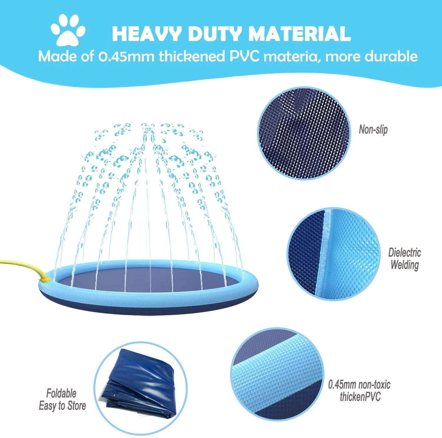 Dog Pool with Sprinklers | Summer Outdoor Water Play Mat