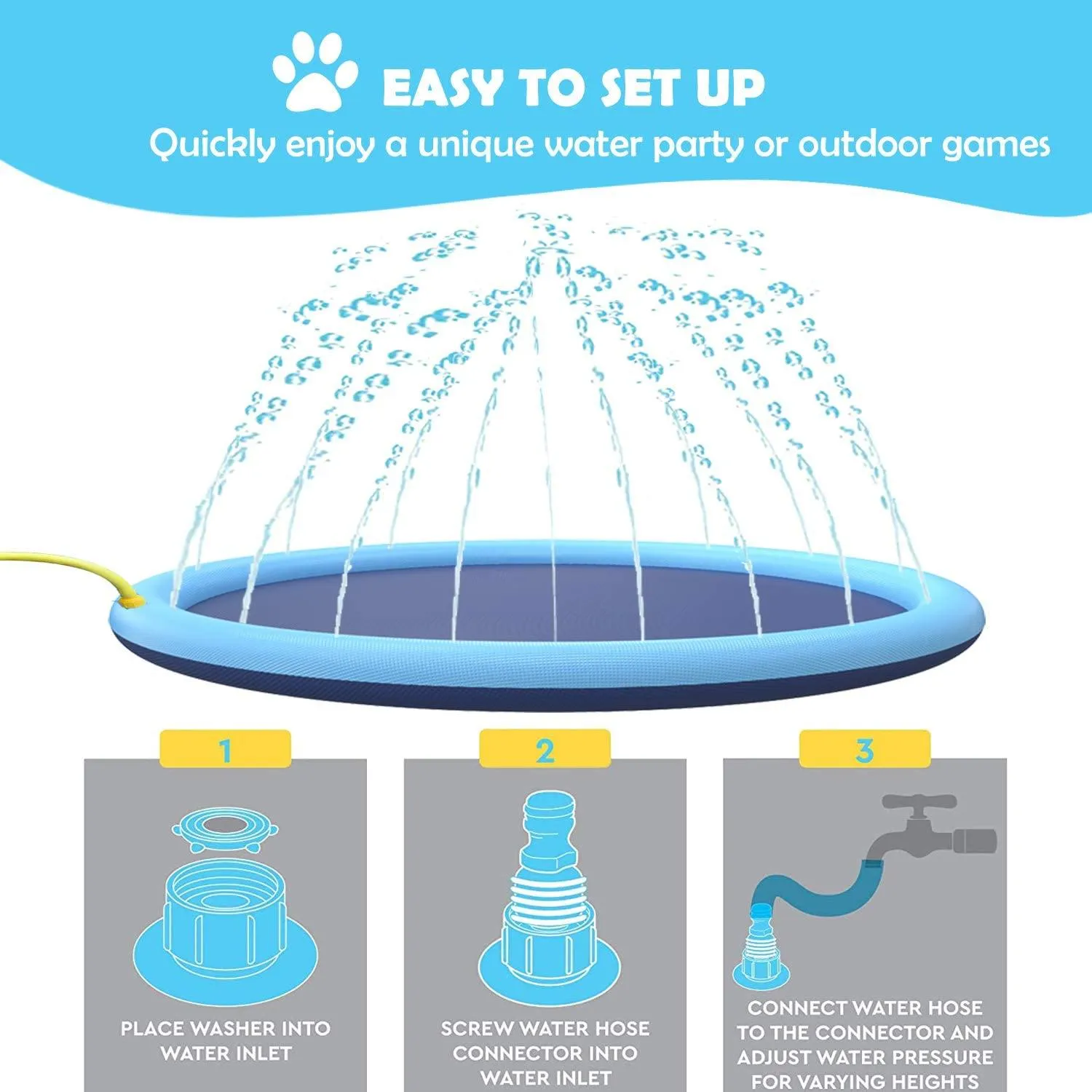 Dog Pool with Sprinklers | Summer Outdoor Water Play Mat