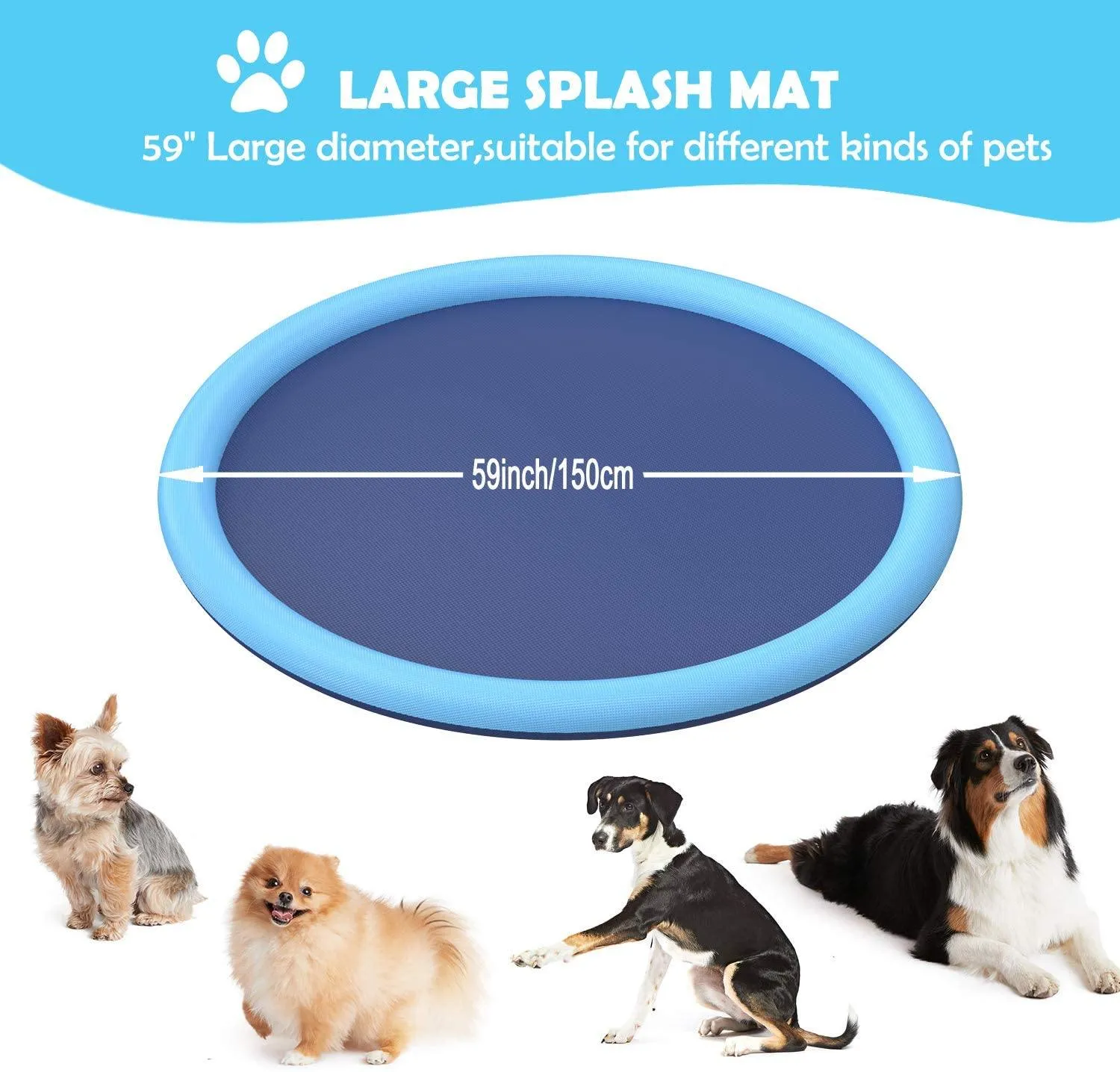 Dog Pool with Sprinklers | Summer Outdoor Water Play Mat