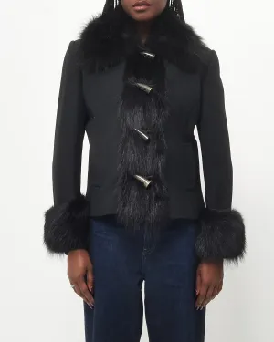 Dolce & Gabbana Black Fur Trim Jacket - 46 (M)