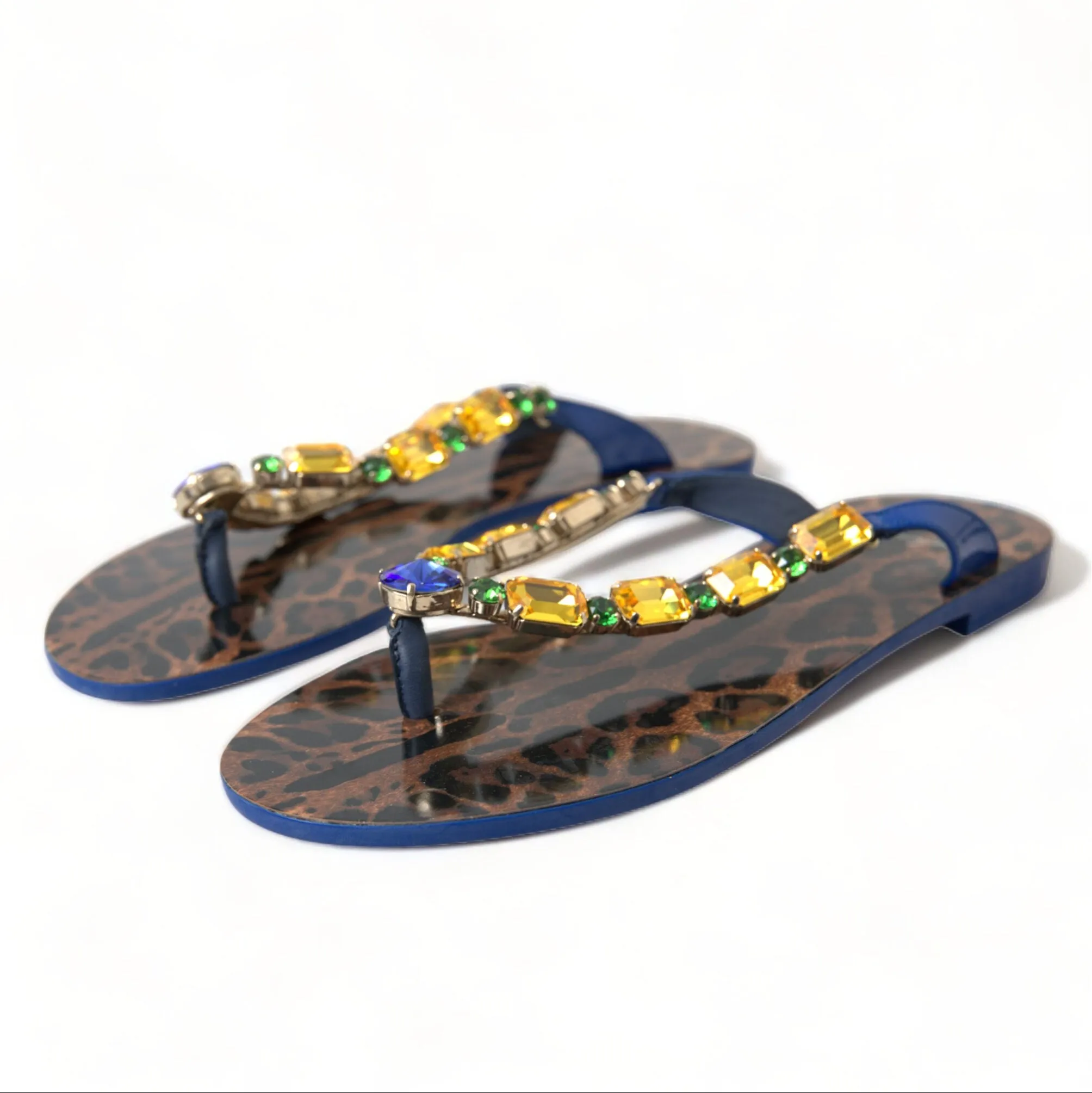 Dolce & Gabbana Elegant Blue Leather Sandals