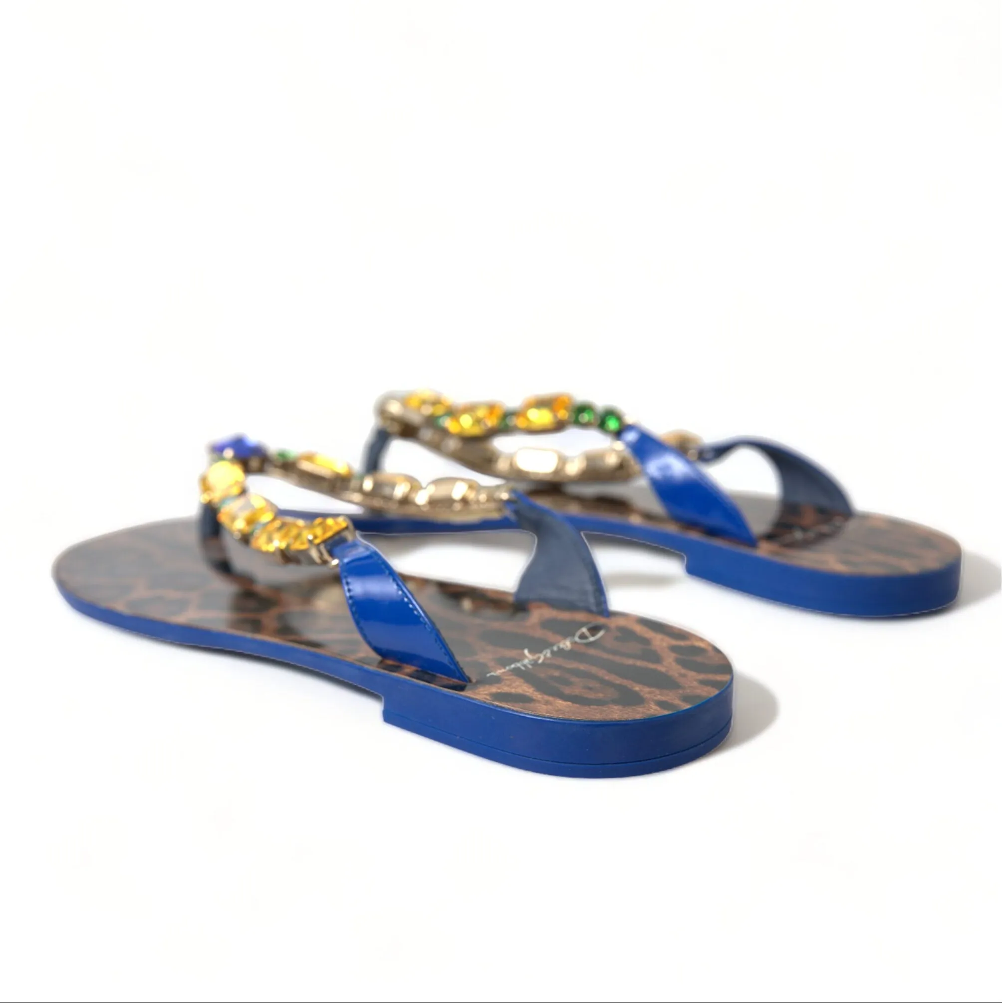 Dolce & Gabbana Elegant Blue Leather Sandals