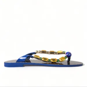 Dolce & Gabbana Elegant Blue Leather Sandals