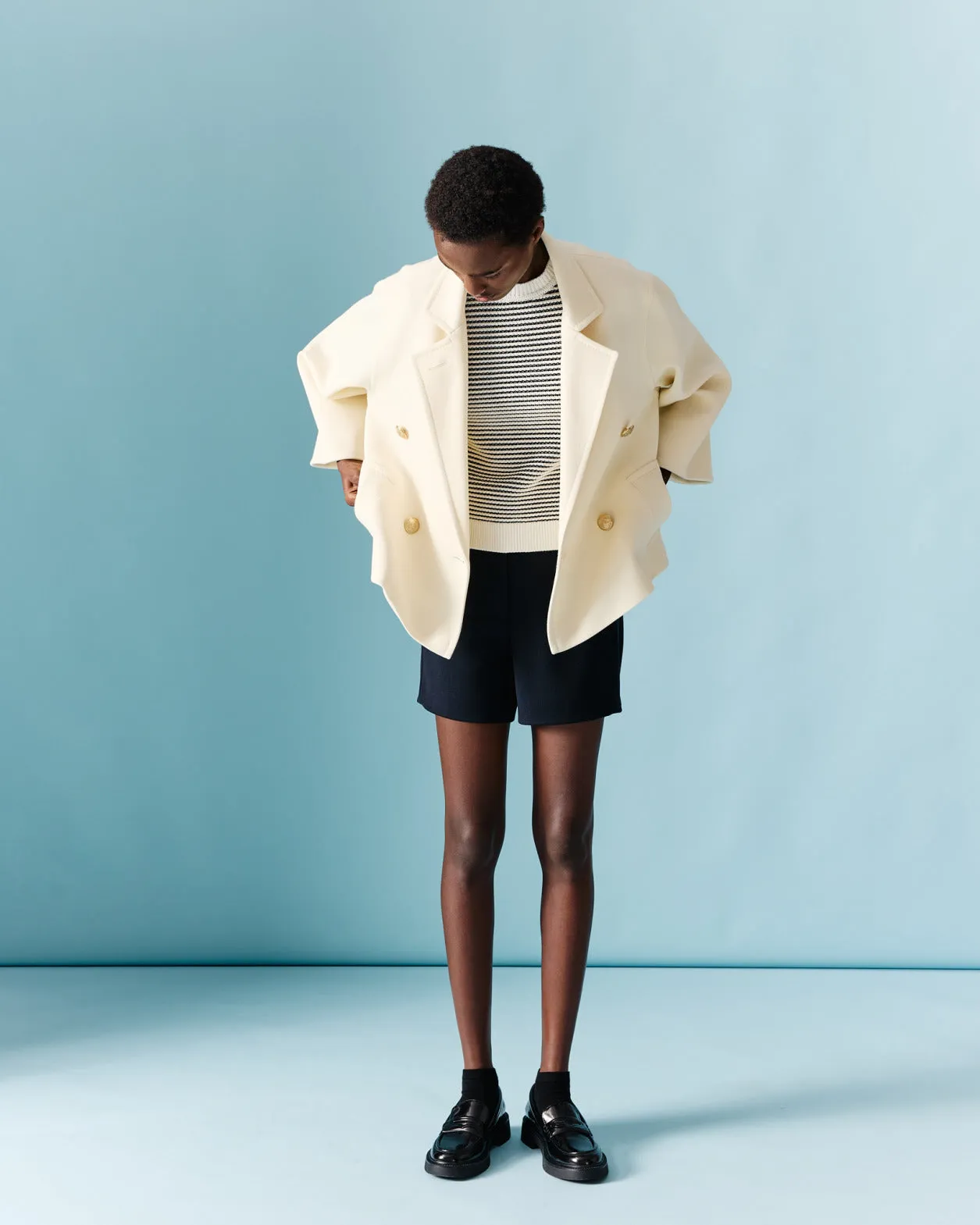 Double-Breasted Wool Pea Coat