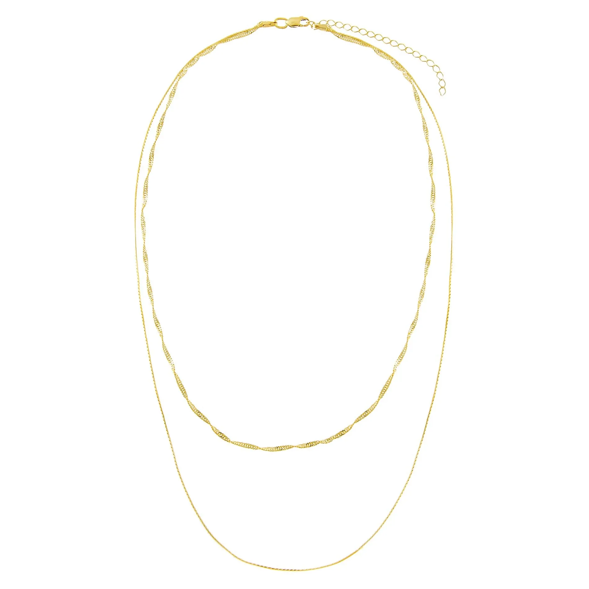 Double Chain Singapore X Snake Necklace