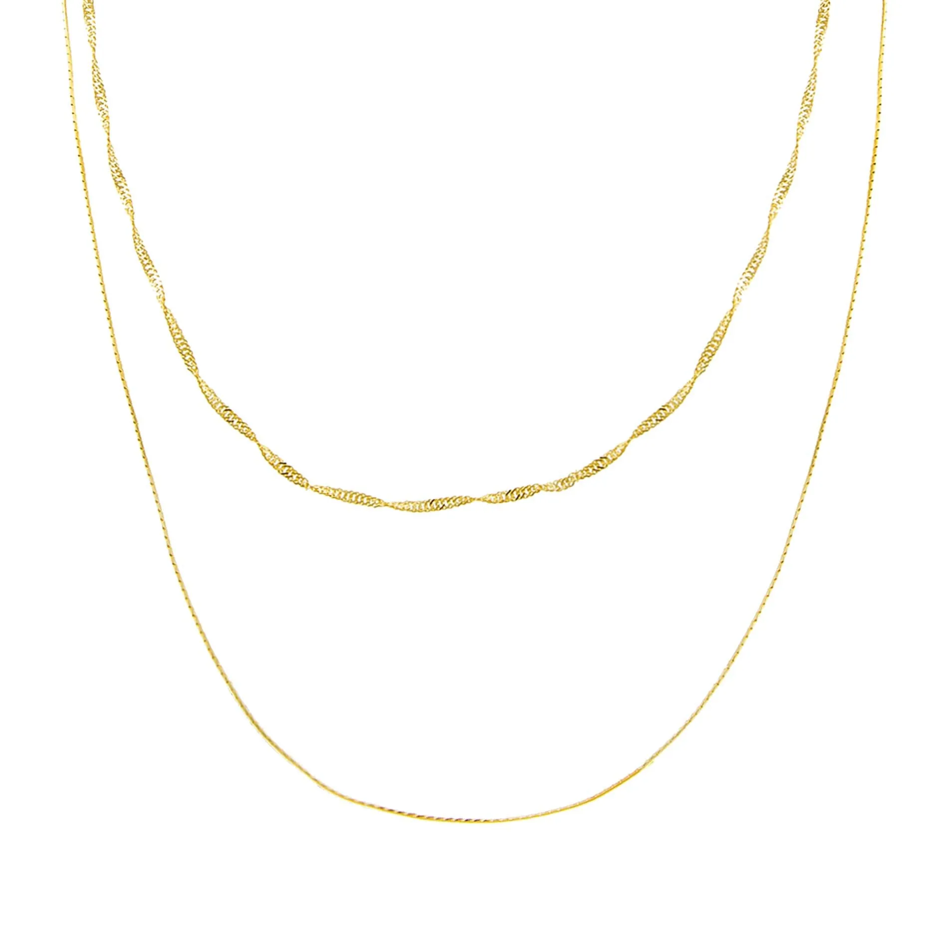 Double Chain Singapore X Snake Necklace