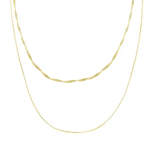 Double Chain Singapore X Snake Necklace