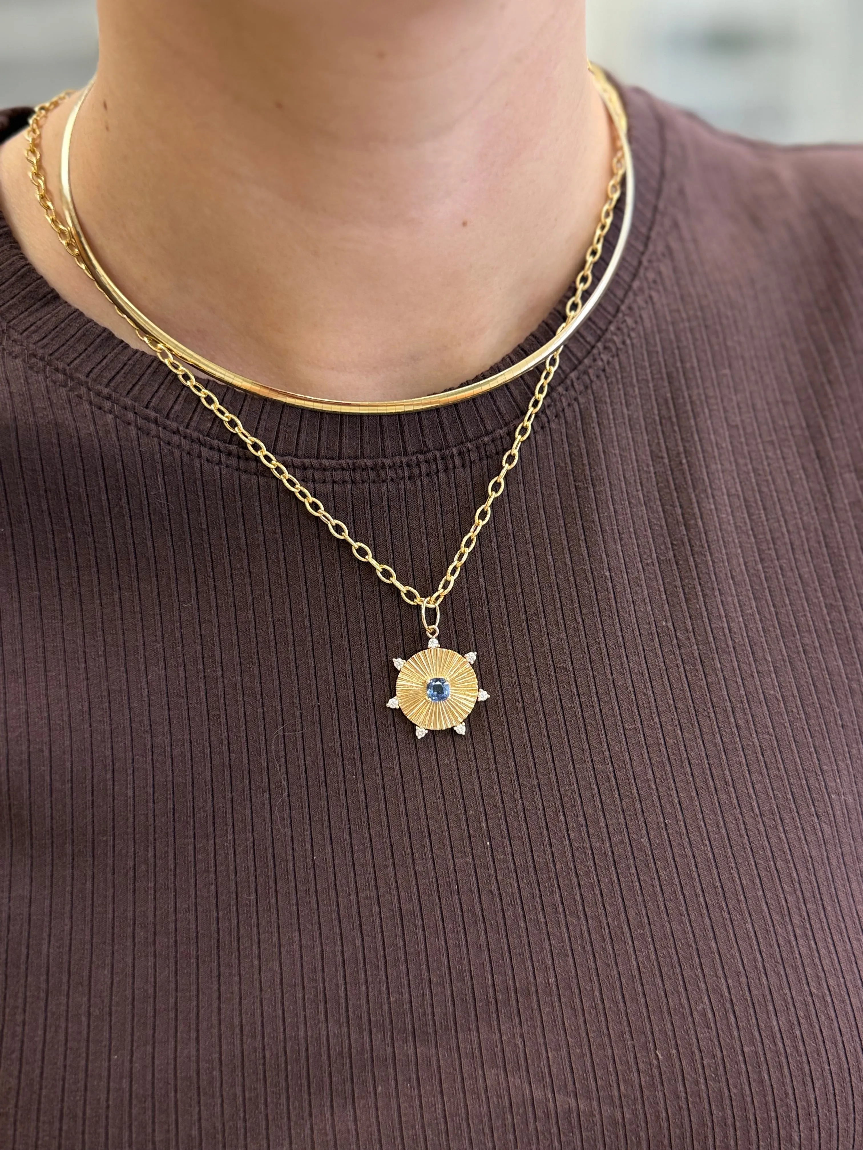 Double Sided Gold Collar Necklace