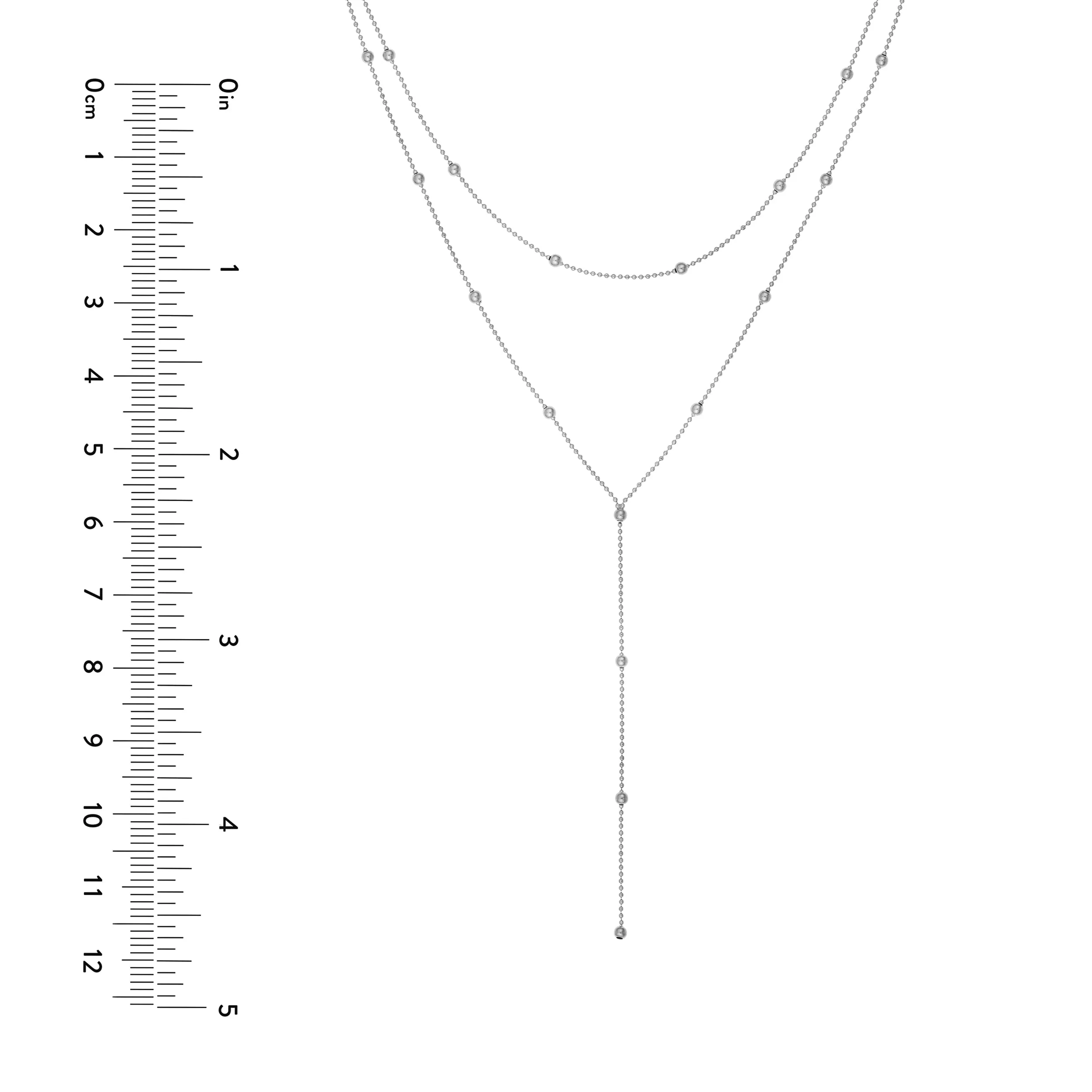 Double Stranded Bead Station Drop Necklace