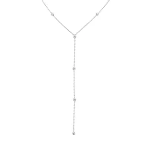Double Stranded Bead Station Drop Necklace