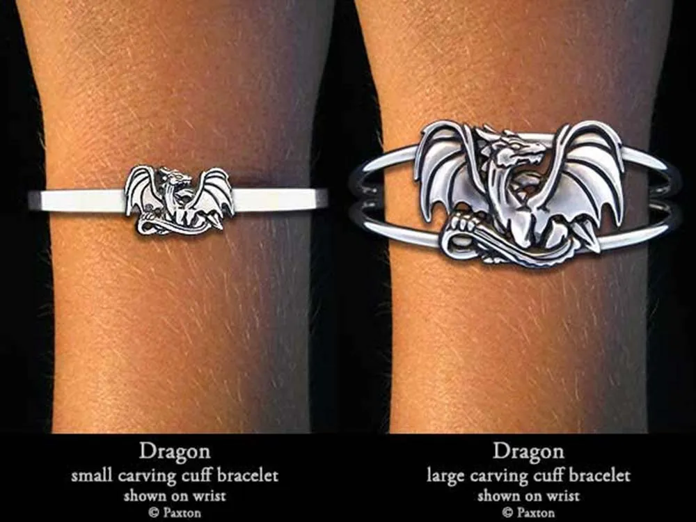 Dragon Cuff Bracelet Sterling Silver