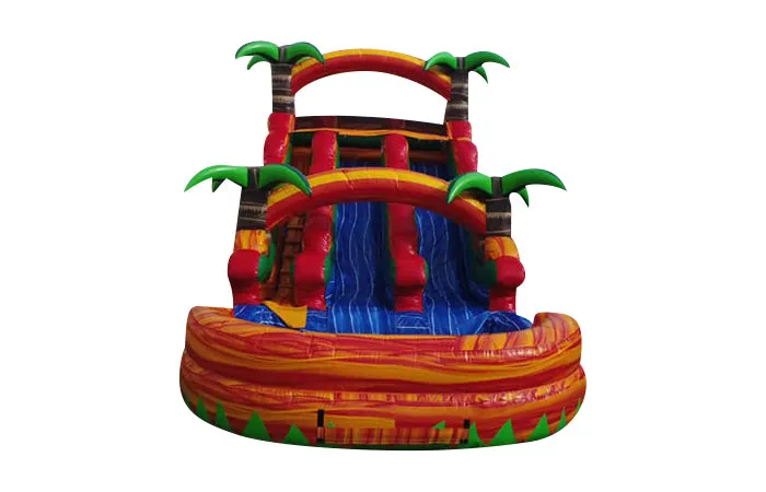 Dual Fire Marble Inflatable Water Slide - 15 FT