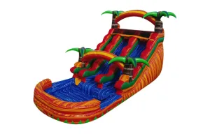 Dual Fire Marble Inflatable Water Slide - 15 FT