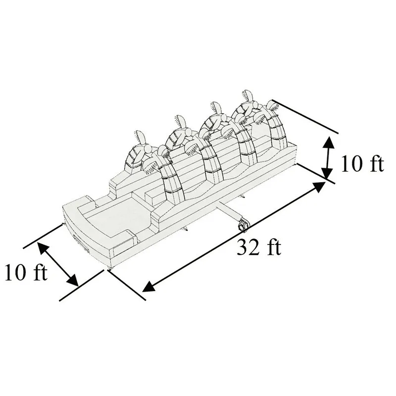 Dual Lane Dura-Lite Palm Tree Slip n Splash