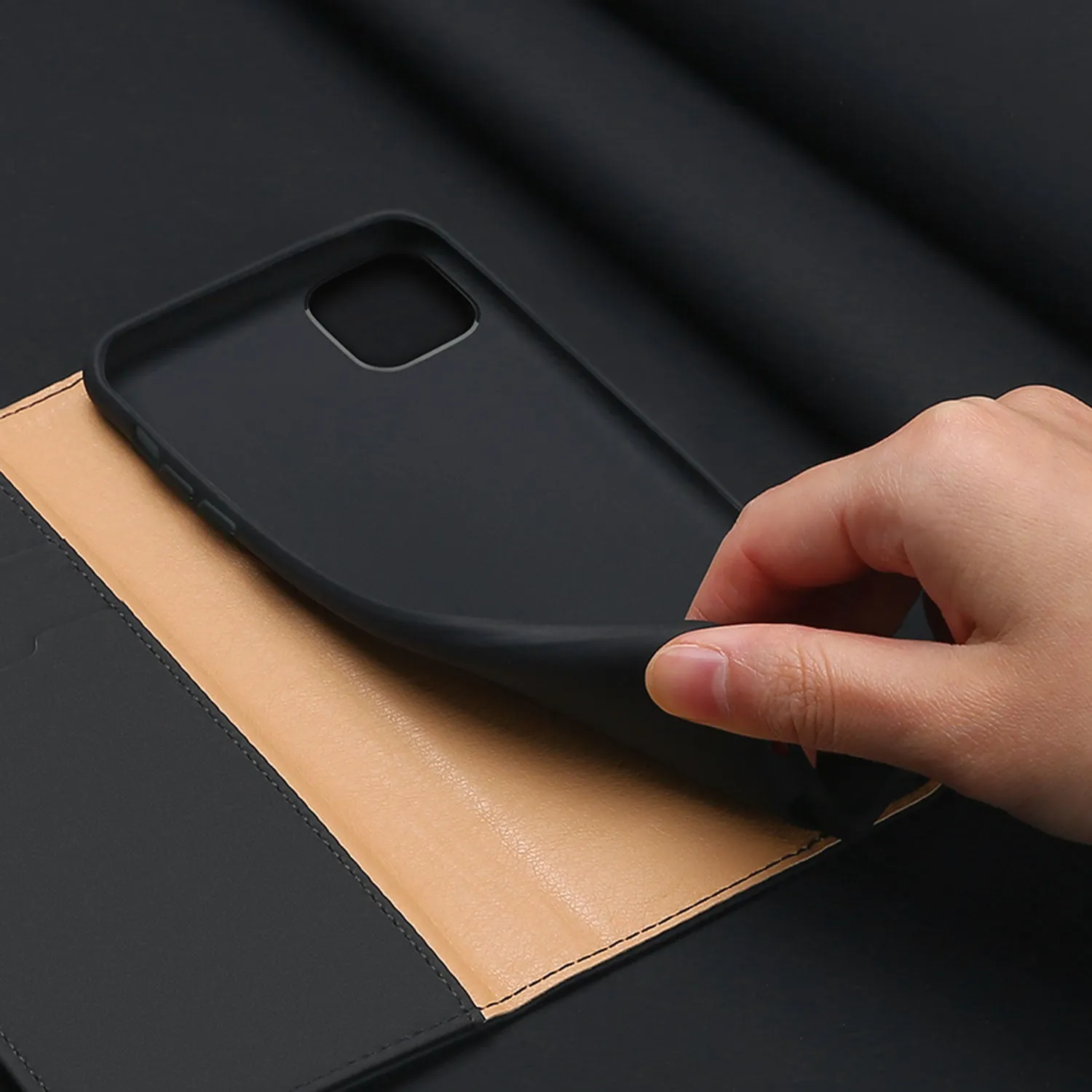 DUX DUCIS for iPhone 11 pro MAX 2019 Luxury Genuine Leather Magnetic Flip Cover Full Protective Case with Bracket Card Slot Royal blue