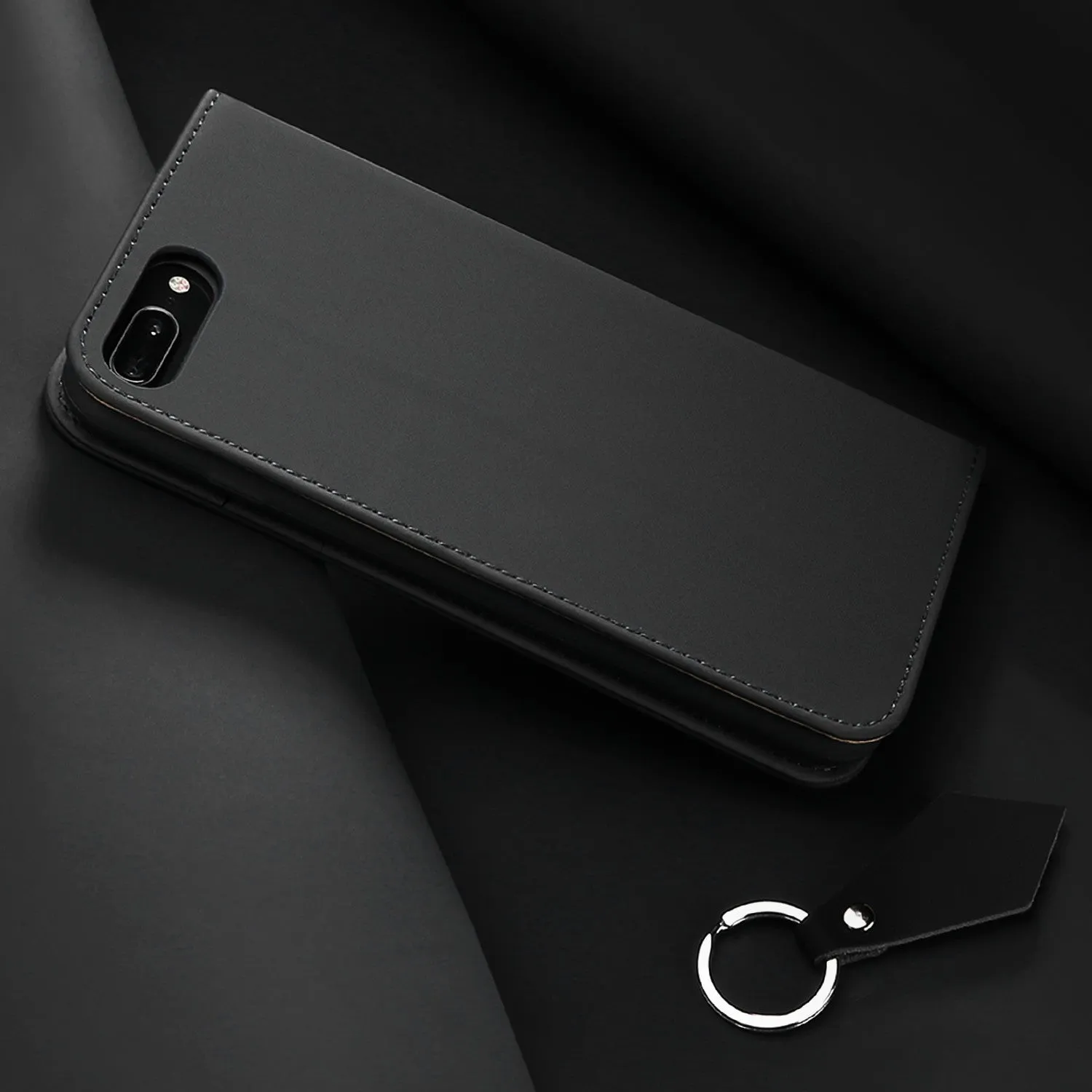 DUX DUCIS For iPhone 7 Plus/8Plus Luxury Genuine Leather Magnetic Flip Cover Full Protective Case with Bracket Card Slot blue