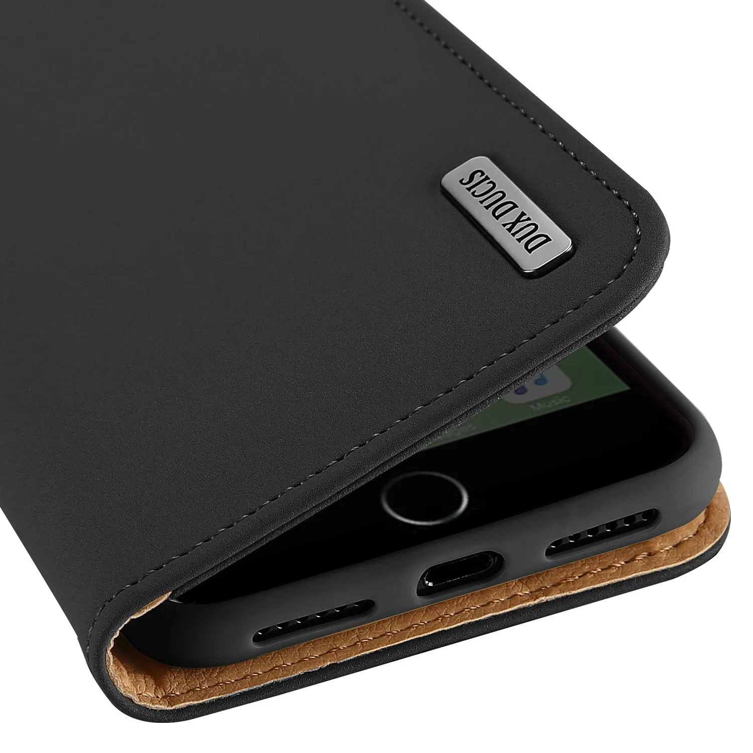 DUX DUCIS For iPhone 7 Plus/8Plus Luxury Genuine Leather Magnetic Flip Cover Full Protective Case with Bracket Card Slot blue