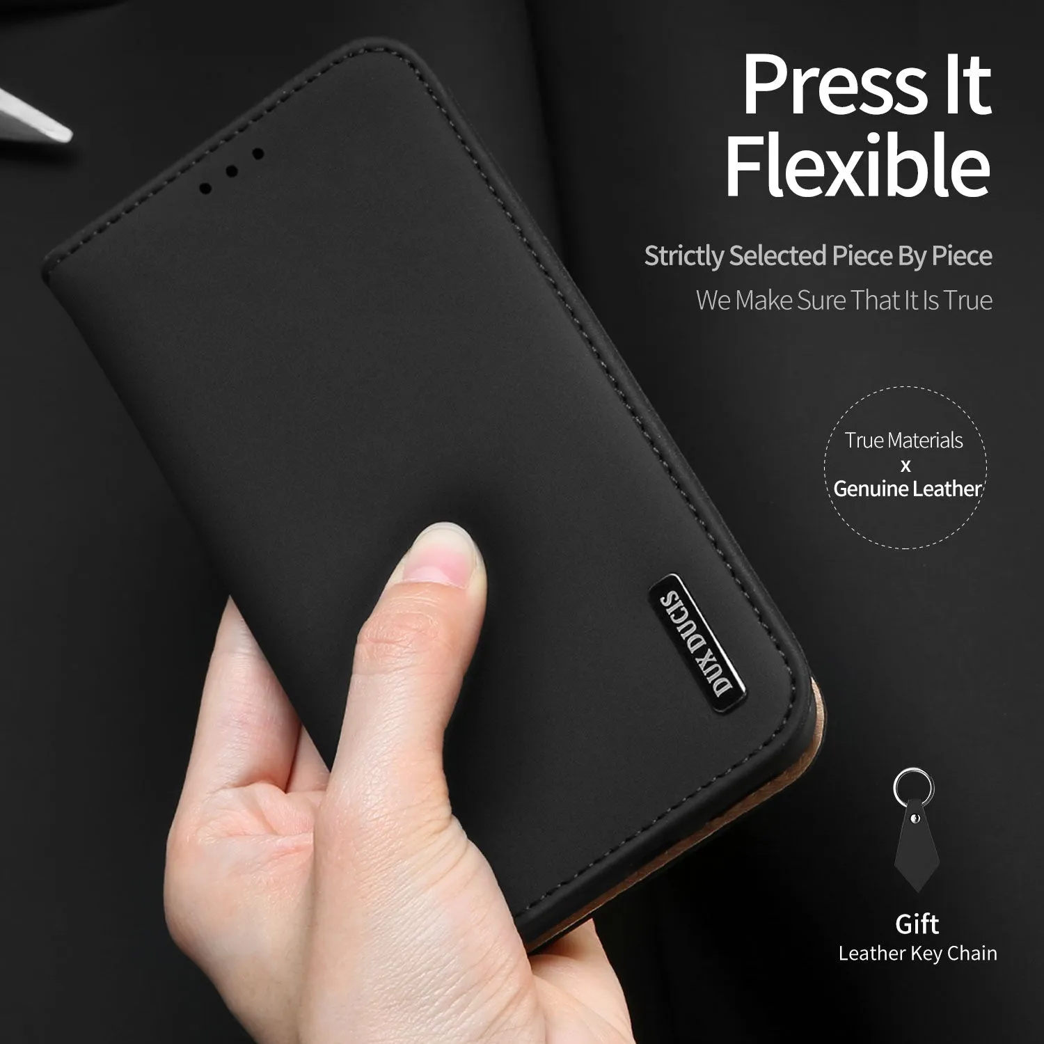 DUX DUCIS For Samsung NOTE 10 PLUS Luxury Genuine Leather Magnetic Flip Cover Full Protective Case with Bracket Card Slot Royal blue