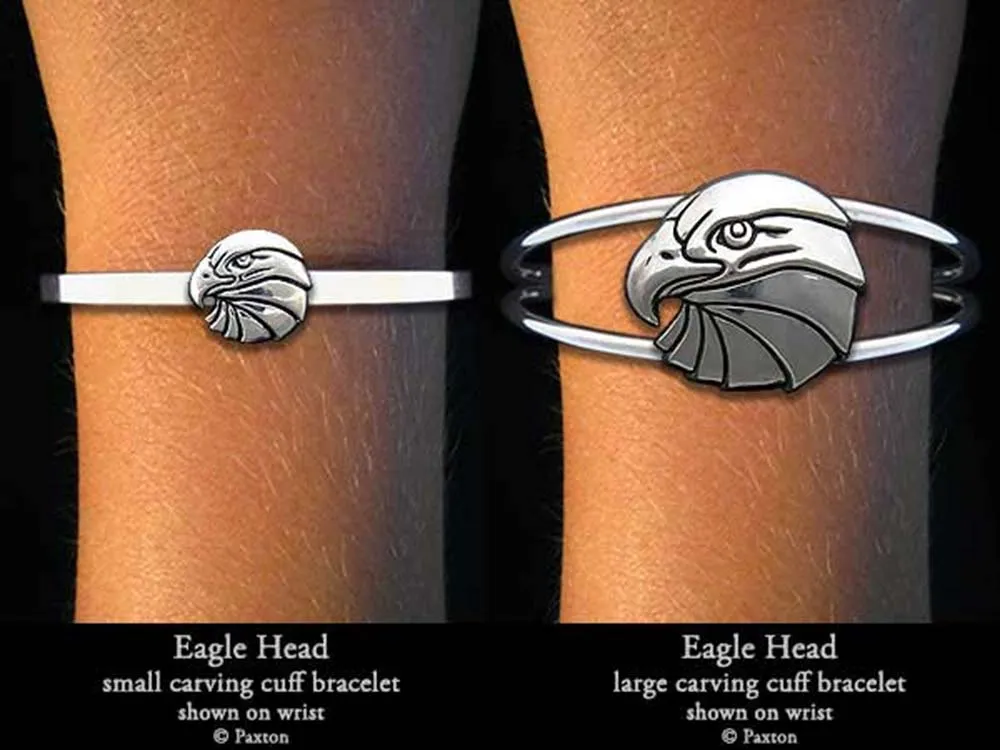 Eagle Head Cuff Bracelet Sterling Silver