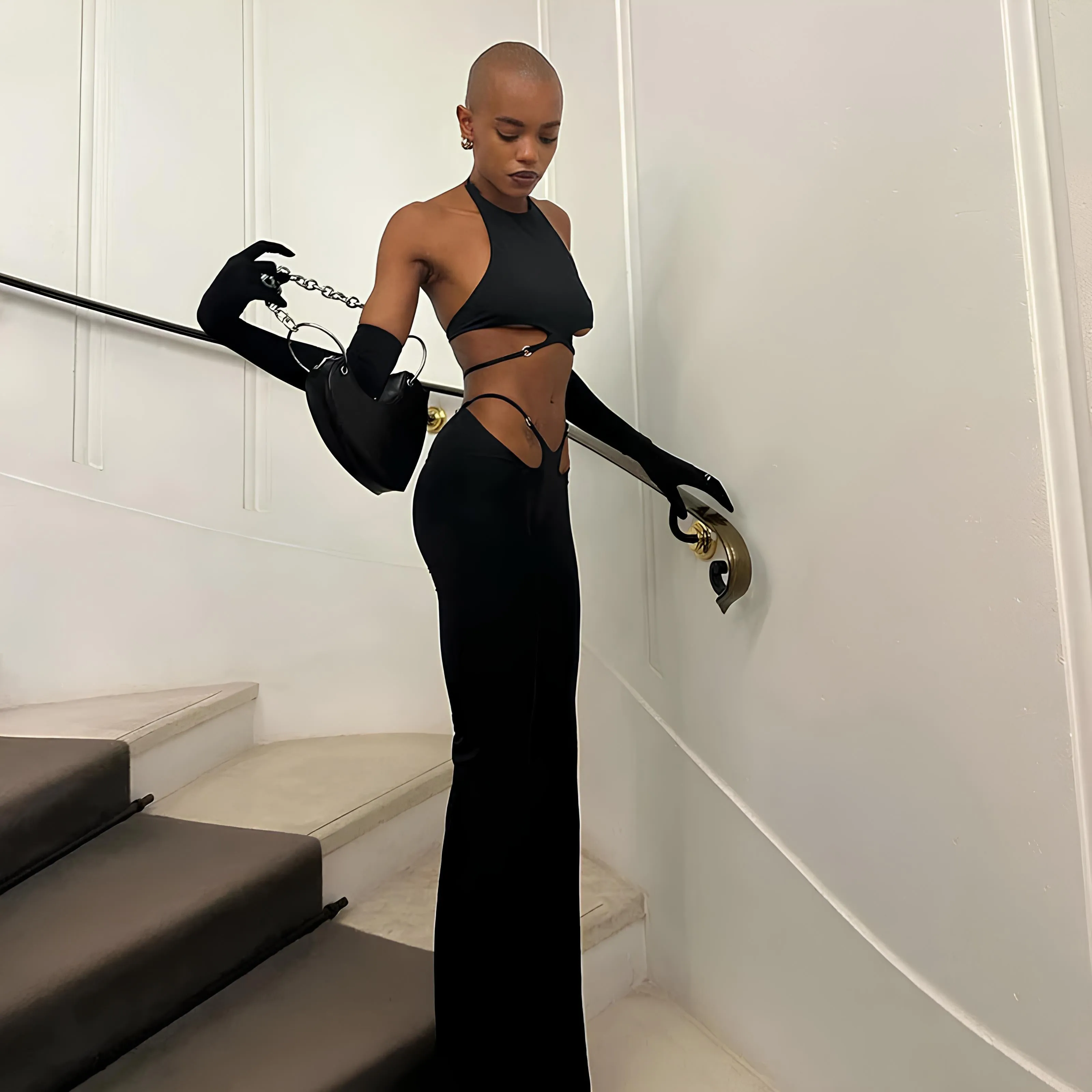 Elegant 2-Piece Pants Set - Sleeveless Top & Maxi Trousers