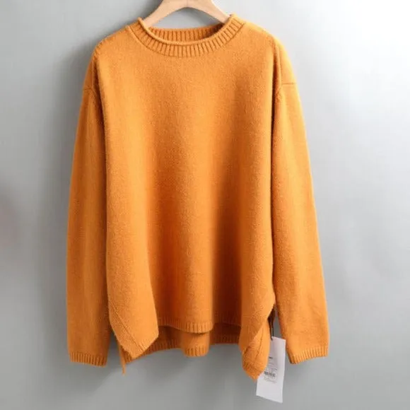 Elegant oversize thick turtleneck & o-neck pullover sweaters