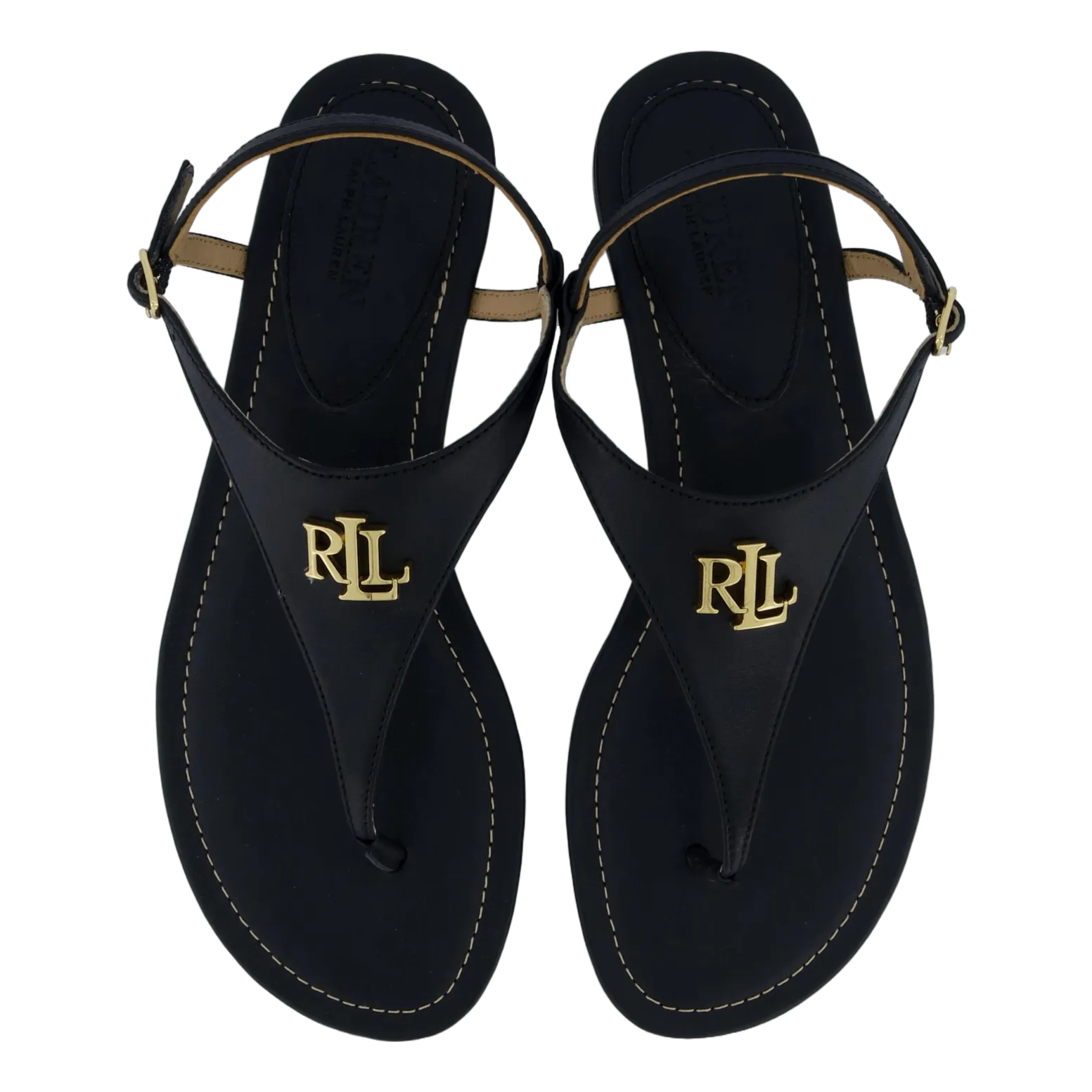 Ellington Burnished Leather Sandal Black