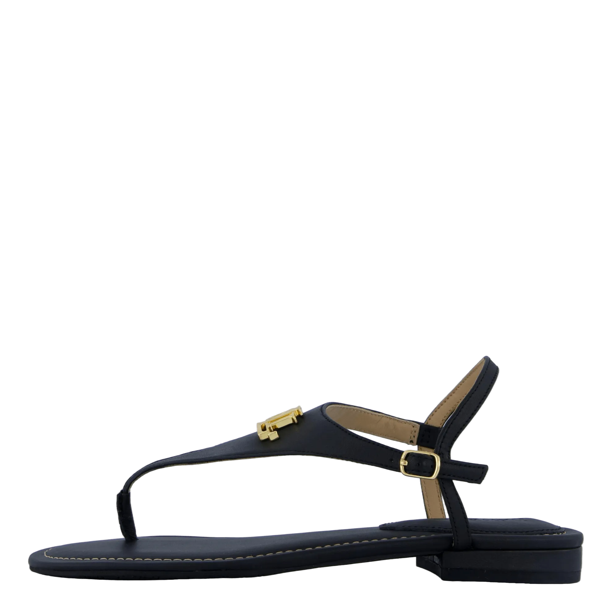 Ellington Burnished Leather Sandal Black